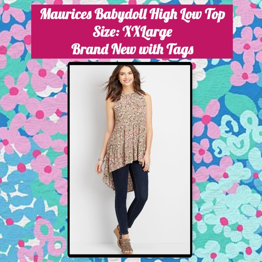 Maurice's Babydoll High Low Top XXL